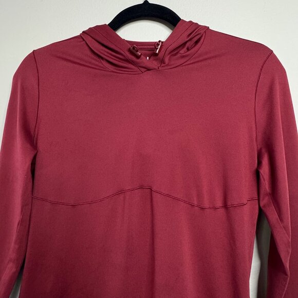 ALO YOGA Alosoft Hooded Runner Top Womens M Medium Cranberry Long Sleeve Hoodie - Picture 3 of 13